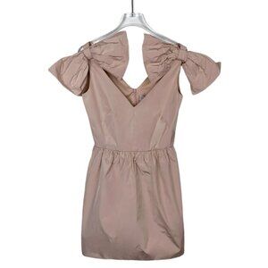 Red Valentino Bow Trim V-Neck Light Pink Dress Size 38